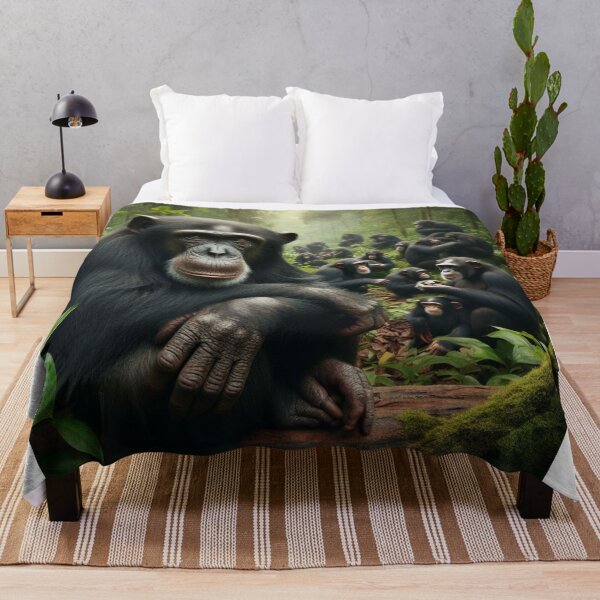 Item preview, Jungle Jester - Chimpanzee's Playful Antics in Verdant Foliage designed and sold by ProgressMagnet.