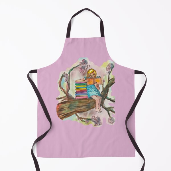 Item preview, Watercolor of a Girl reading on a tree branch designed and sold by altairaleon.
