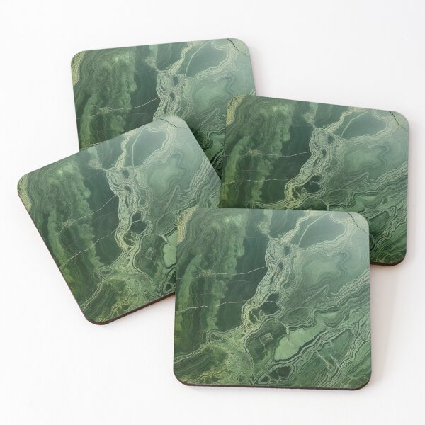 Item preview, Abstract Art Malachit Stone Slab Olive Green Beige designed and sold by fluffstuffgifts.