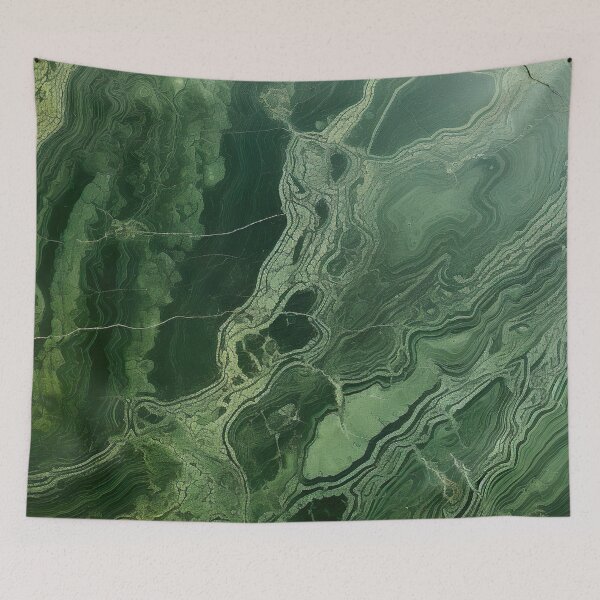 Item preview, Abstract Art Malachit Stone Slab Olive Green Beige designed and sold by fluffstuffgifts.