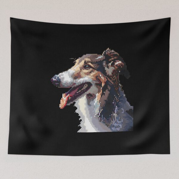 Item preview, Pixel Portrait Borzoi designed and sold by CUTEDOGGIEZ.