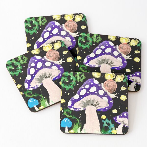 Item preview, Adorable mushrooms acrylic painting designed and sold by Aroeldesigns.
