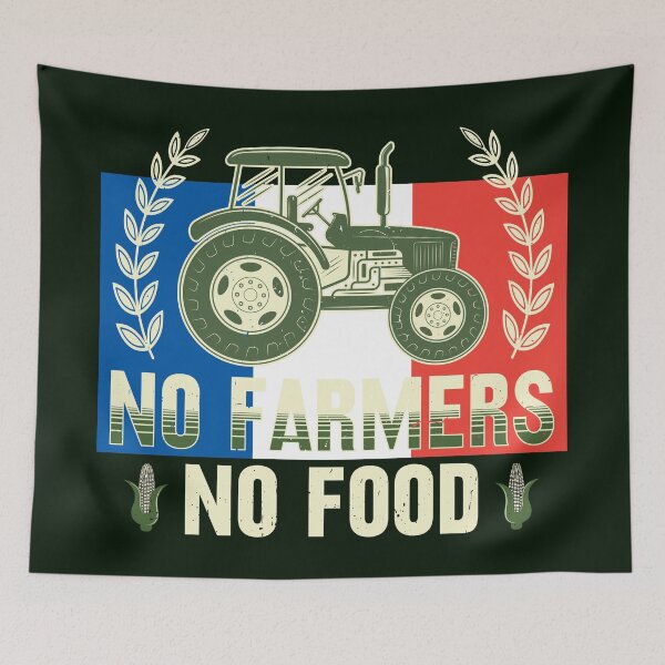 Item preview, No Farmers No Food, FR, Corn, Grain, Tractor, France, Paris designed and sold by Cerulean-Shop.
