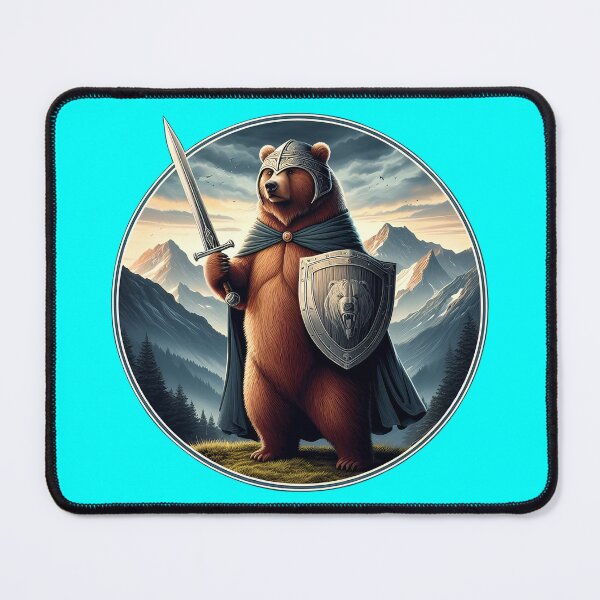 Item preview, MEDIEVAL BEAR - #00FFFF designed and sold by Marlon Oseguera.