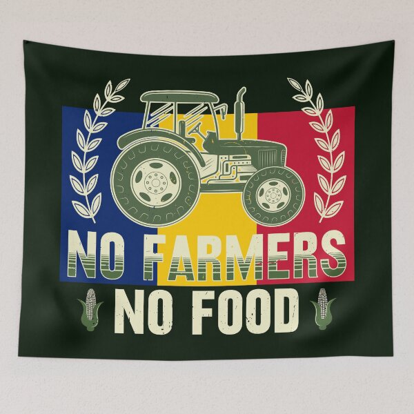 Item preview, No Farmers No Food, RO, Bucharest, Romania, Corn, Grain, Tractor designed and sold by Cerulean-Shop.