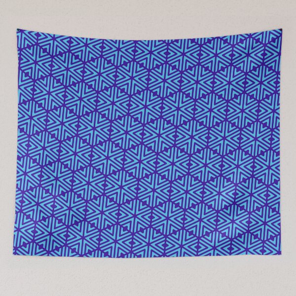 Item preview, Sky-Blue & Blue Grouped Arrows & Triangle Snowflake Limitless Seams designed and sold by Alchemy-A-La-G.
