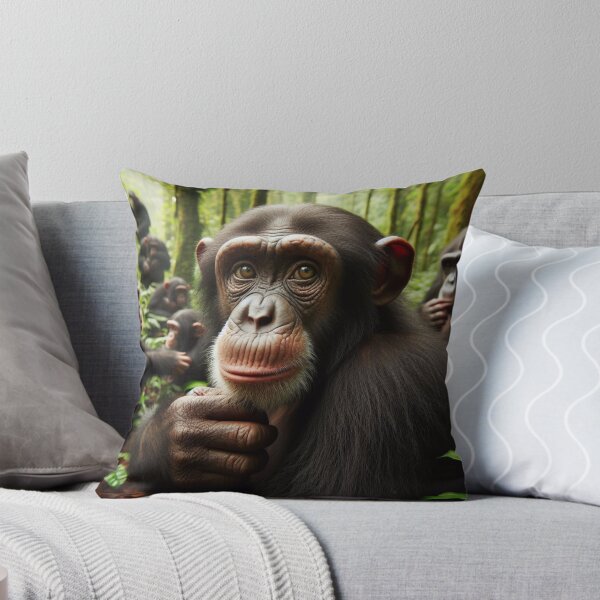 Item preview, Arboreal Majesty - Chimpanzee's Regal Presence in the Treetop Realm designed and sold by ProgressMagnet.