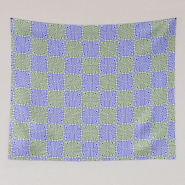 Item preview, Blue & Green Ancient Tribal Replica White Limitless Seams designed and sold by Alchemy-A-La-G.