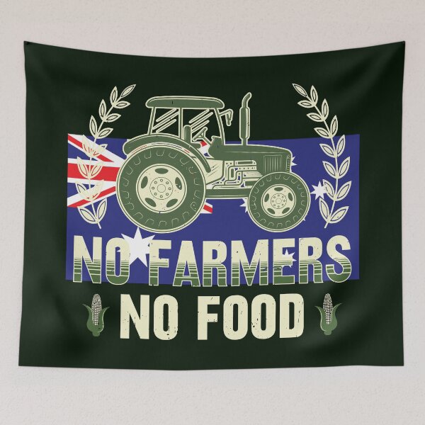 Item preview, No Farmers No Food, AU, Australia, Canberra, Corn, Grain, Tractor designed and sold by Cerulean-Shop.