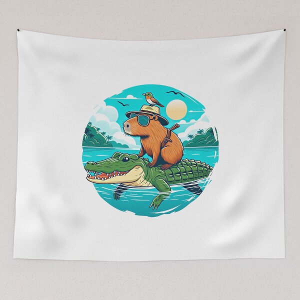 Item preview, Capybara Crocodiles: The Cutest Odd Couple You'll Ever See designed and sold by CapybaraVerse.