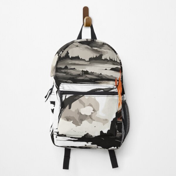 Item preview, Simple, simple ink painting, black ink painting, logo style, a breathtaking landscape with a campfire in the Wild designed and sold by Mygifts93.