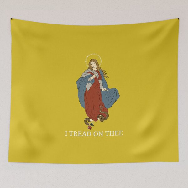 Item preview, I Tread on Thee Virgin Mary Gadsden Flag designed and sold by SeraphimPS.