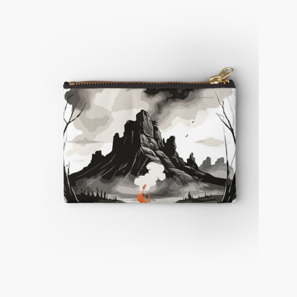 Item preview, Simple, simple ink painting, black ink painting, logo style, a breathtaking landscape with a campfire in the Wild designed and sold by Mygifts93.