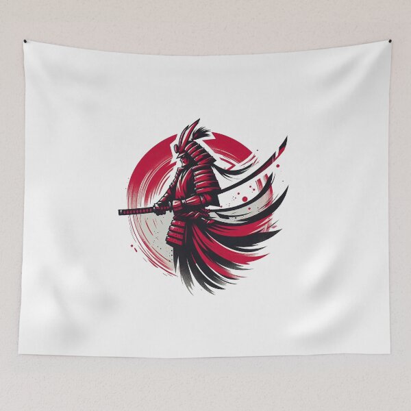 Item preview, Red and black dynamic samurai designed and sold by ShogunStyle.