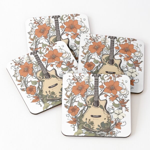 Item preview, Combine guitar elements with nature motifs, such as vines, leaves, or flowers, creating a harmonious and organic design designed and sold by Mygifts93.