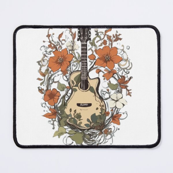 Item preview, Combine guitar elements with nature motifs, such as vines, leaves, or flowers, creating a harmonious and organic design designed and sold by Mygifts93.