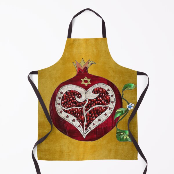 Item preview, Rosh Hashanah Pomegranate Heart on Gold designed and sold by Lee Hiller Designs.