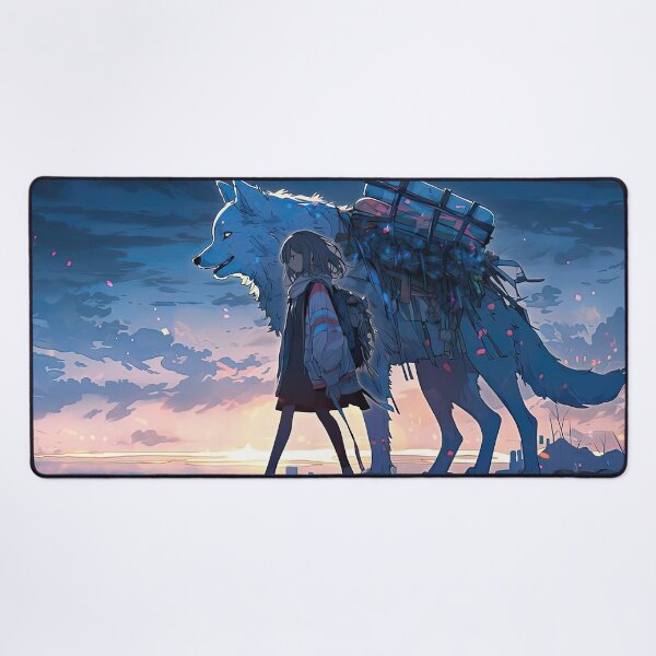 Item preview, White Wolf with Anime Girl designed and sold by momosstyle.