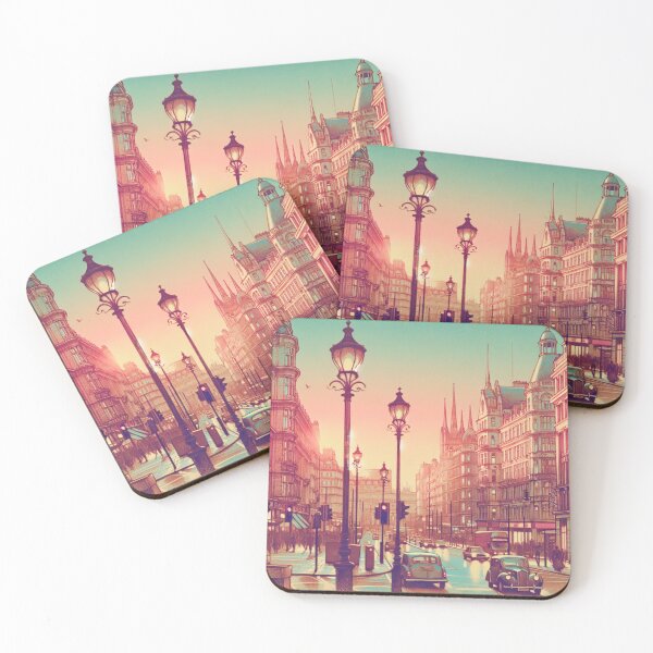 Item preview, Old Town Street with Carriage - Vintage Charm designed and sold by Ana C Falla.