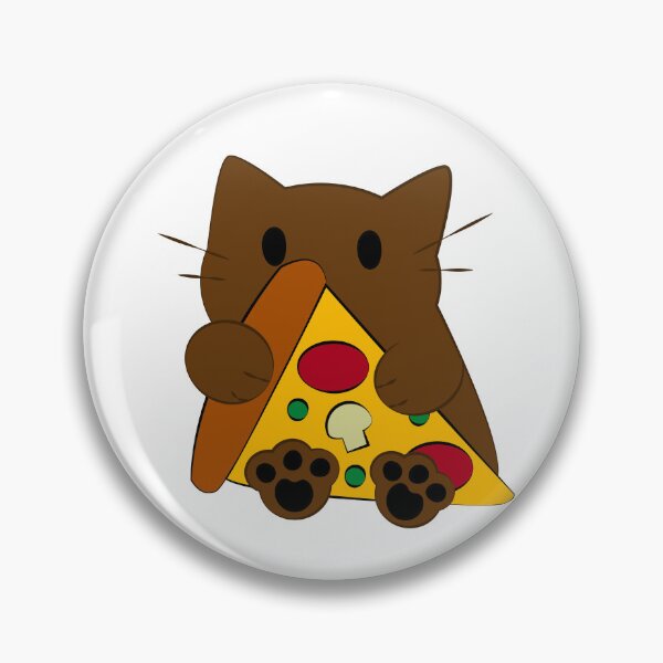 Item preview, Brown cat with his pizza designed and sold by Stardewwlove.