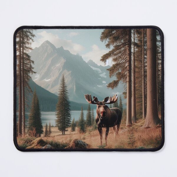Item preview, Forest Monarch - Moose's Stalwart Stance Amidst Towering Trees designed and sold by ProgressMagnet.