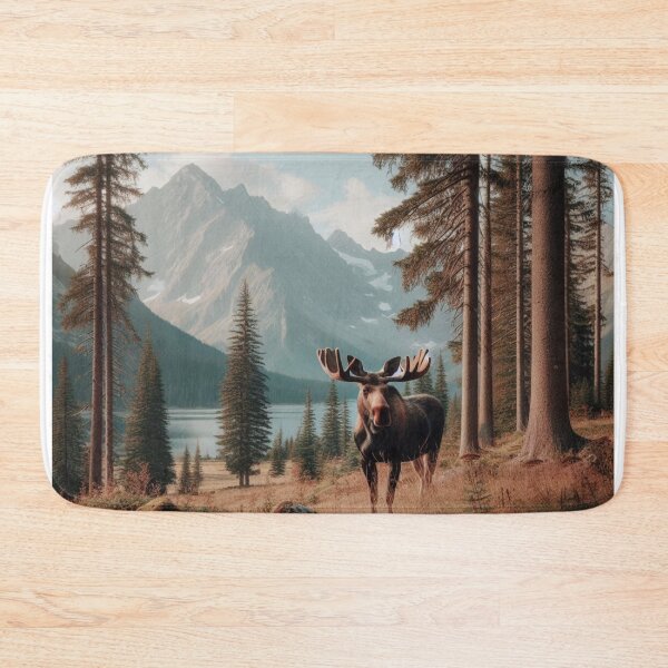 Item preview, Forest Monarch - Moose's Stalwart Stance Amidst Towering Trees designed and sold by ProgressMagnet.