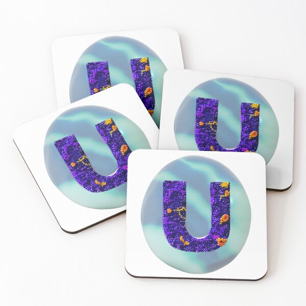 Item preview, letter U, monogram 2. typography collage. ABC art. gift designed and sold by Minibubb.