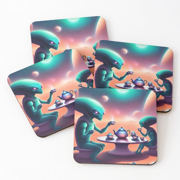 Item preview, Alien tea party designed and sold by seahorse crossing.