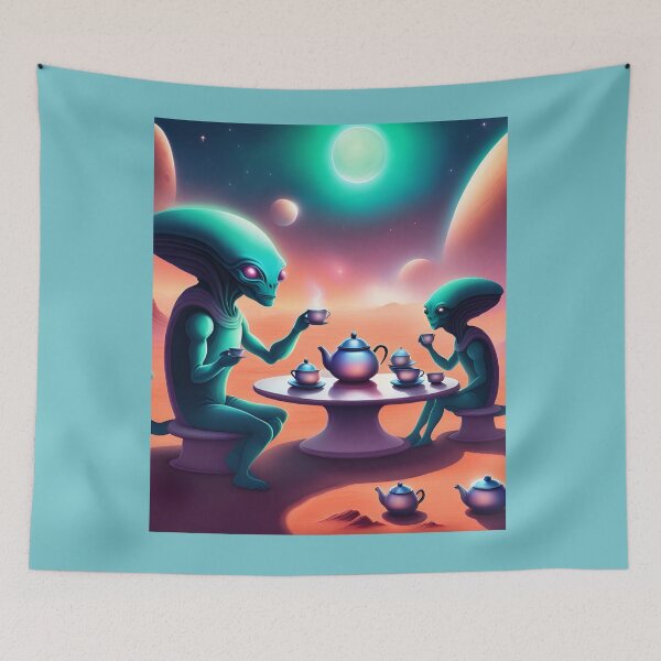 Item preview, Alien tea party designed and sold by seahorse crossing.