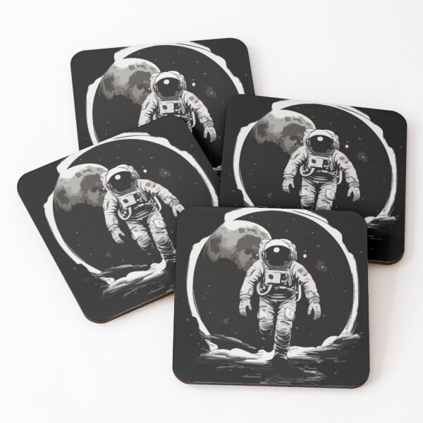 Item preview, In the inky blackness of space, the silhouette of a solitary astronaut floating designed and sold by Mygifts93.
