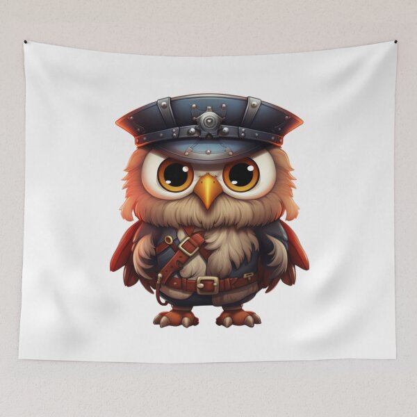 Item preview, Kawaii Owl Pirate designed and sold by KawaiiArtStyle.