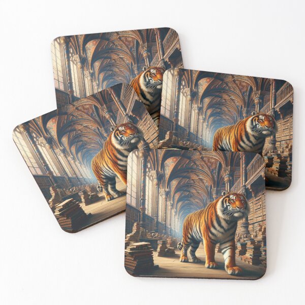 Item preview, Tigre entre los libros de la biblioteca. designed and sold by nikkolaus.