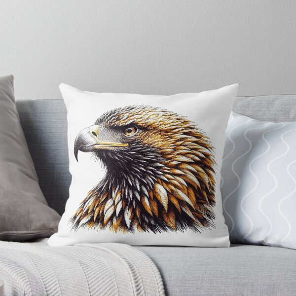 Item preview, Pen And Ink Watercolour of Golden Eagle Head designed and sold by EdgyEdgeArt.