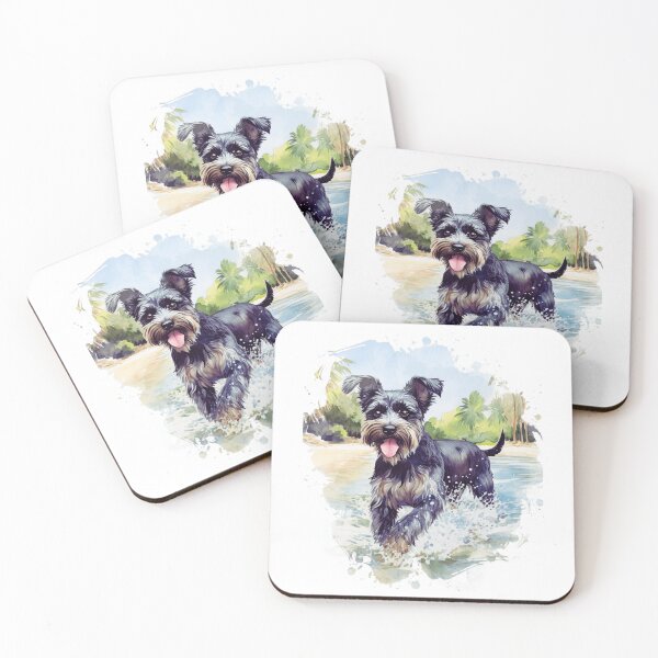 Item preview, Miniature Schnauzer Splashing In Water designed and sold by TheAnimalZ00.