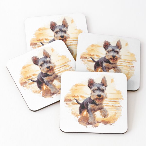 Item preview, Miniature Schnauzer Beach Illustration designed and sold by TheAnimalZ00.