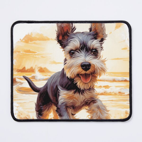 Item preview, Miniature Schnauzer Beach Illustration designed and sold by TheAnimalZ00.