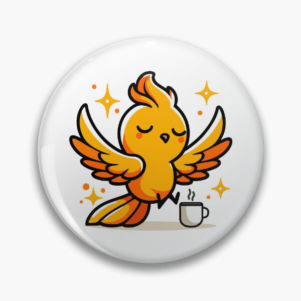 Item preview, Cute Phoenix Drinking Coffee designed and sold by BluRockDesigns.