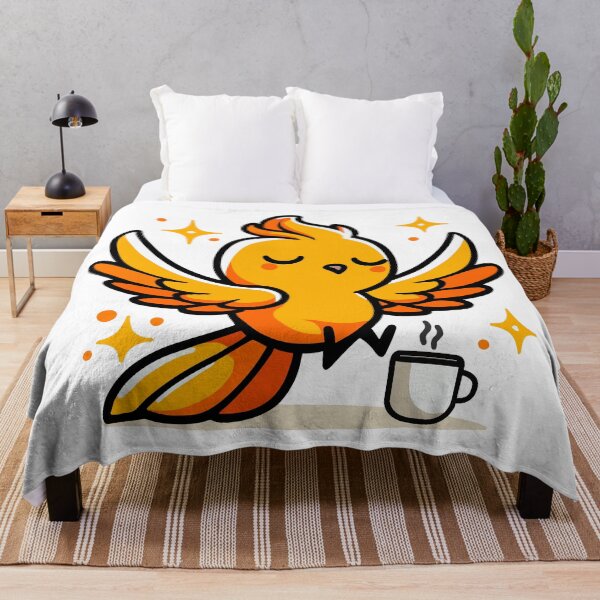 Item preview, Cute Phoenix Drinking Coffee designed and sold by BluRockDesigns.