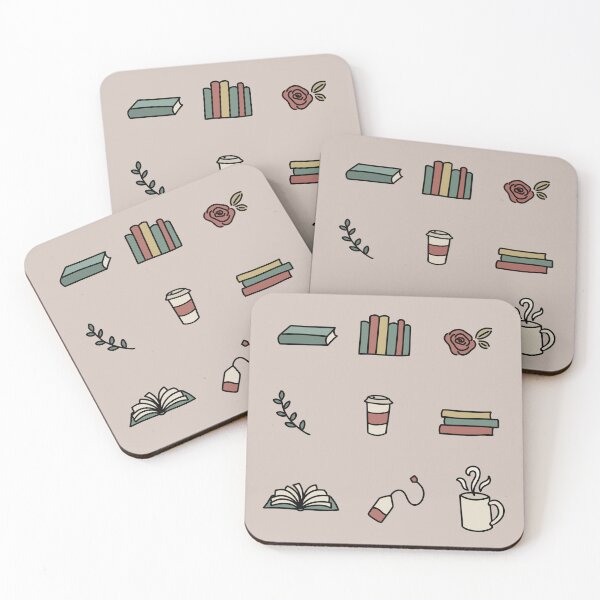 Item preview, Mini Book Lover Doodle Set Aesthetic Flower Coffee designed and sold by TheEclecticKat.