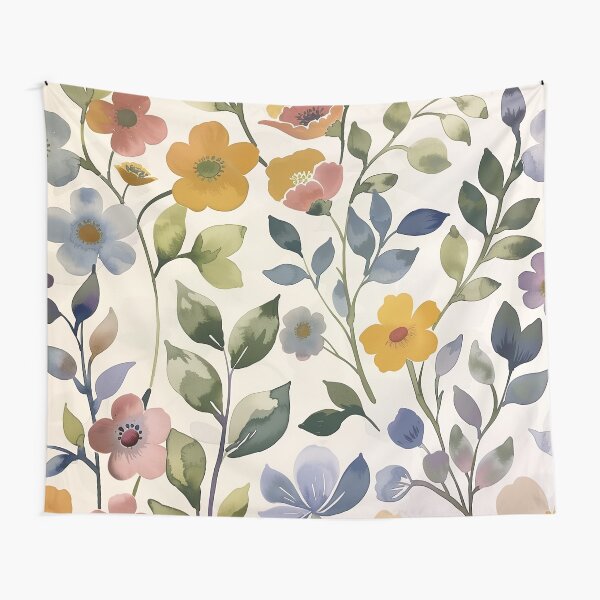 Vista previa del artículo con la obra «Estampado Floral Acuarela Colores Primaverales», diseñado y vendido por HoskingInd.