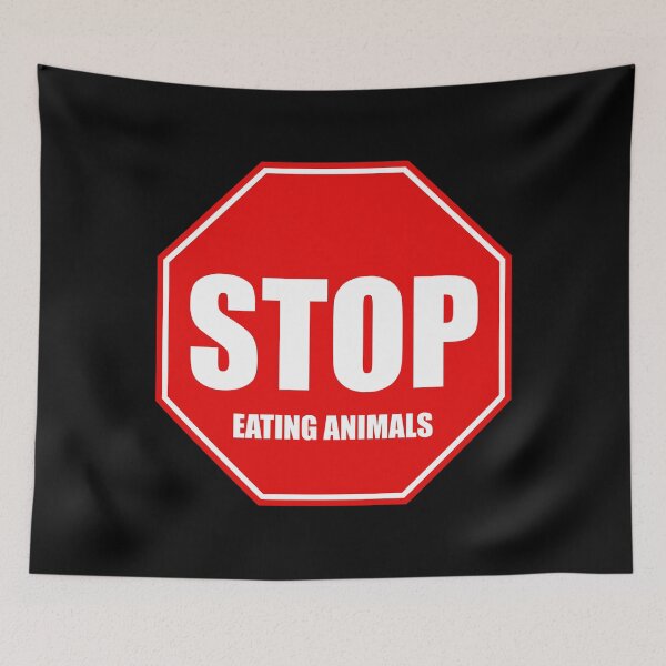 Item preview, Vegan Stop Sign Red. Stop Eating Animals designed and sold by kakarikihill.