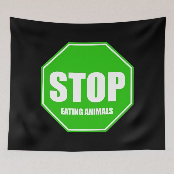 Item preview, Vegan Stop Sign Green. Stop Eating Animals designed and sold by kakarikihill.