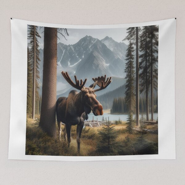 Item preview, Antler Majesty - The Regal Splendor of a Moose's Crowned Antlers designed and sold by ProgressMagnet.