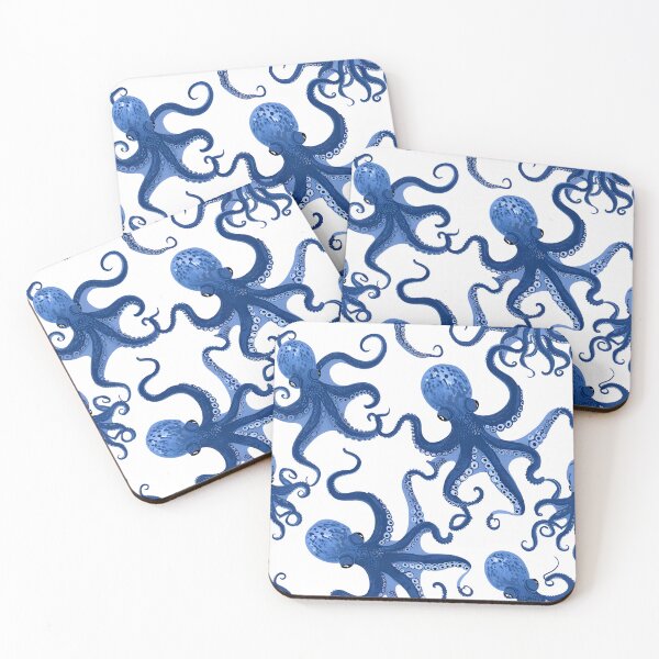 Item preview, Dancing blue octopus designed and sold by SophieClimaArt.
