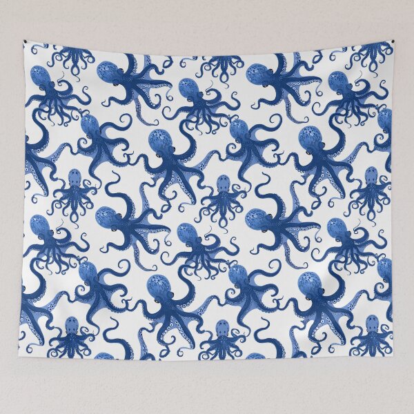 Item preview, Dancing blue octopus designed and sold by SophieClimaArt.