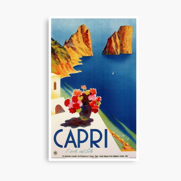Vintage Capri Italy Travel Canvas Print