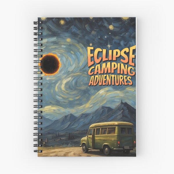 Item preview, eclipse solar 2024 camping van starry night designed and sold by Printperium.