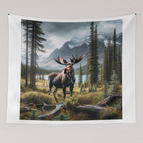 Item preview, Woodland Sentinel - Moose's Watchful Posture in the Heart of Nature designed and sold by ProgressMagnet.