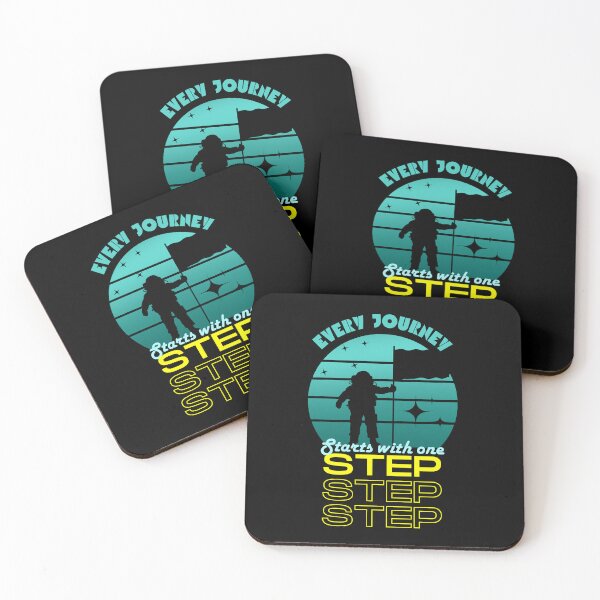 Item preview, Every Journey Starts With One Step Astronaut Print designed and sold by Thehatinthecat.