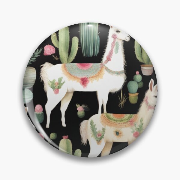 Item preview, Llamas in a cactus and flower environment designed and sold by KreativKulture.